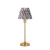 Klasyczna lampka stołowa nocna abażurowa mosiężna kolorowa minimalistyczna uniwersalna Rise & Ikat 120754 ENDON